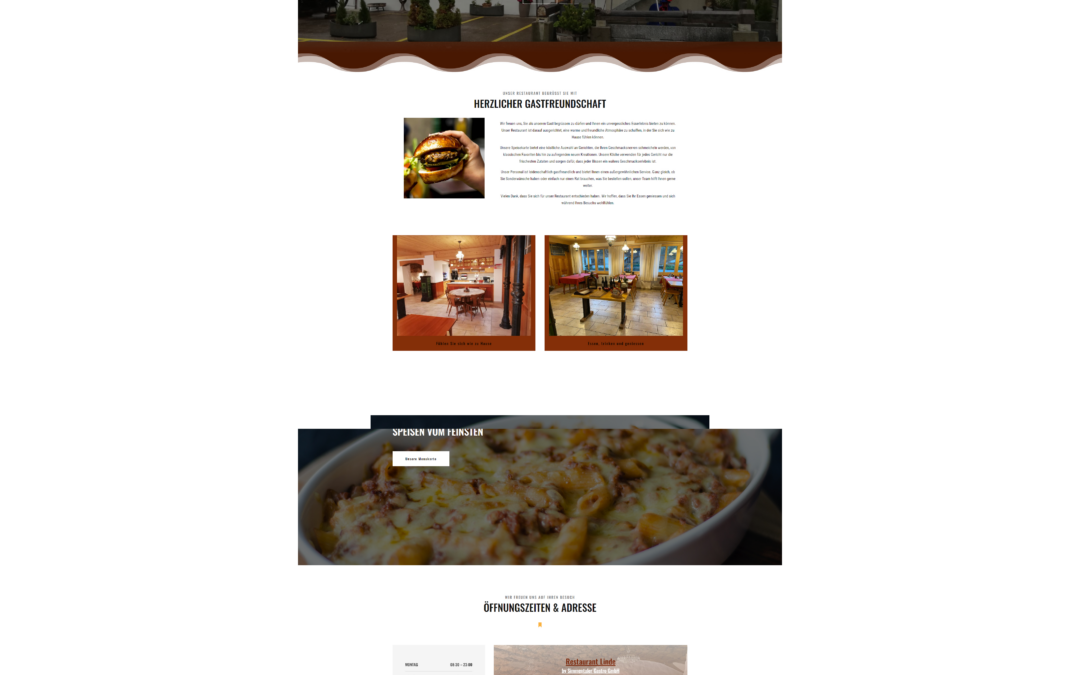 Neue Mini-Restaurant-Website
